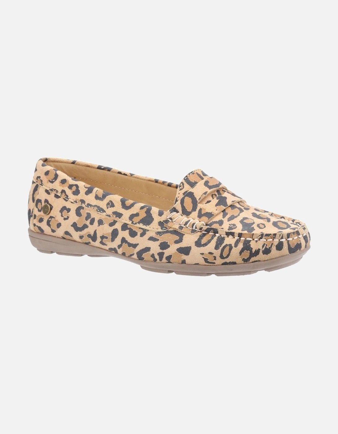 Womens/Ladies Margot Leopard Print Suede Loafers, 5 of 4