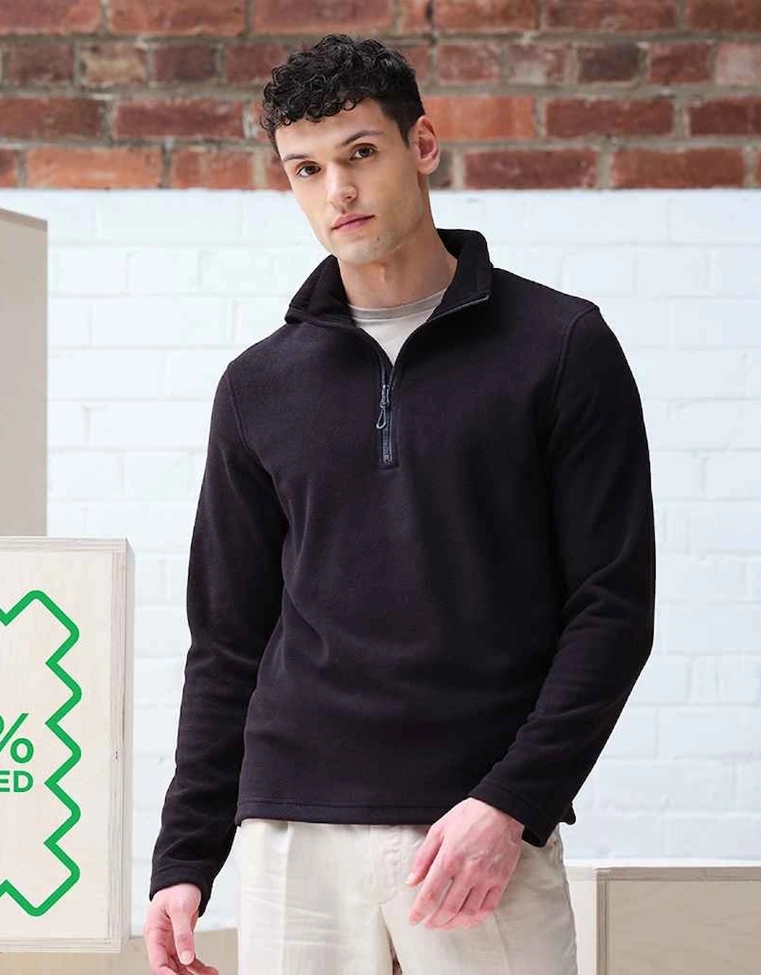 Mens Honestly Made Recycled Half Zip Fleece