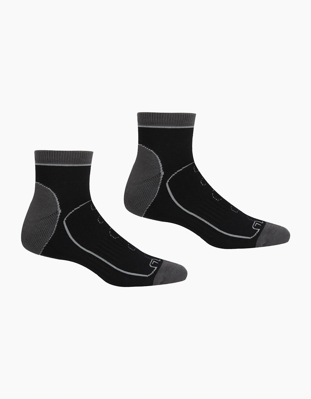 Regatta Men's Black Samaris Trail Ankle Socks (Pack Of 2) - Size: 9/9.5/10/10.5/11/11.5/12