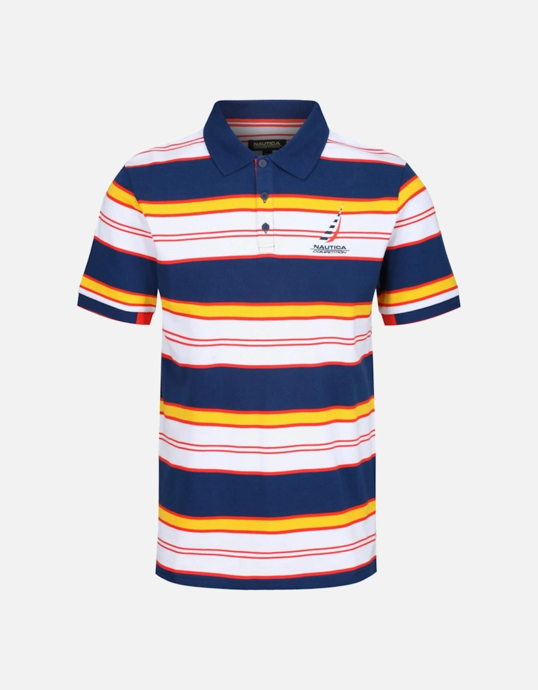 Afterdeck Striped Polo Shirt | Navy