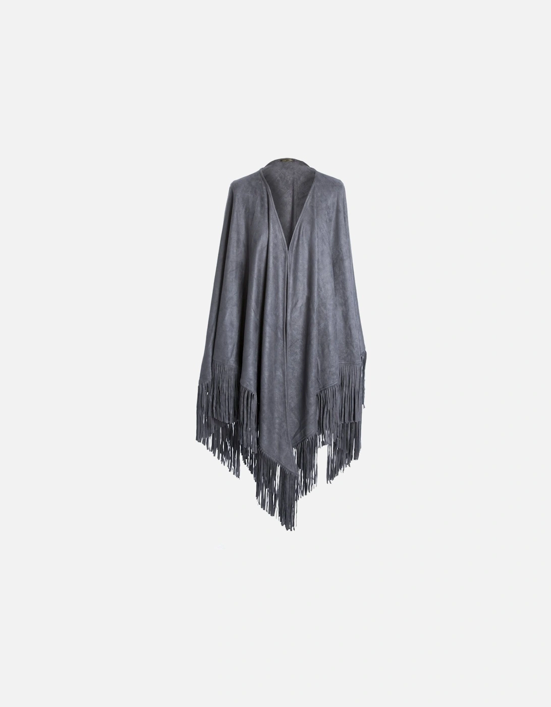 Grey Golden Faux Suede Cape, 2 of 1