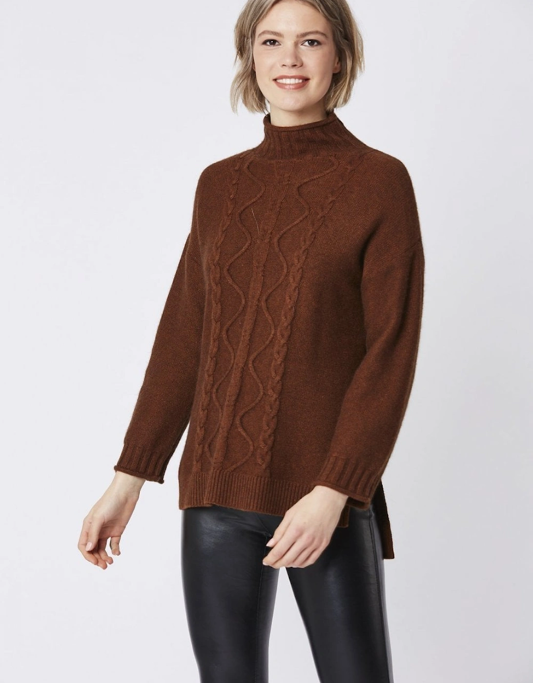 Chocolate Cashmere Blend Knit Jumper, 4 of 3