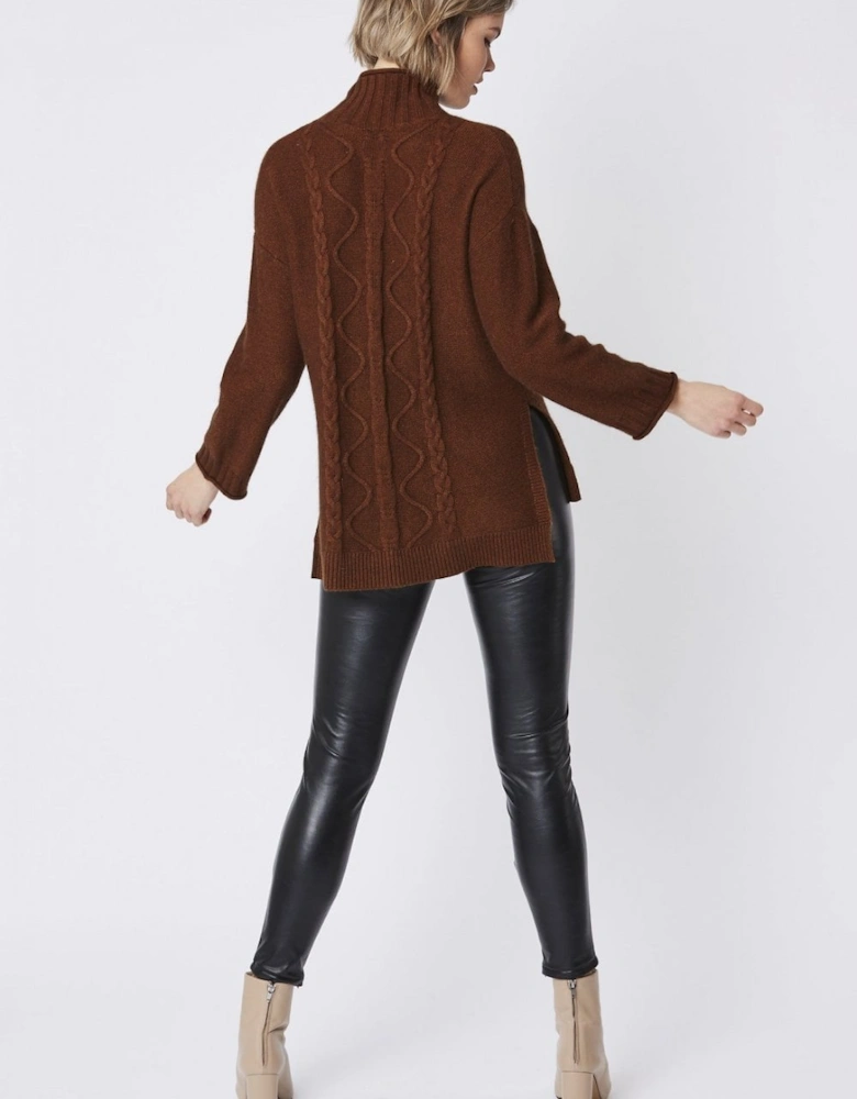 Chocolate Cashmere Blend Knit Jumper