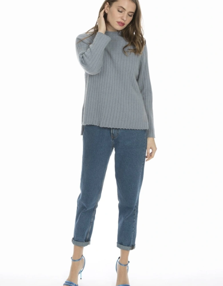 Blue Cashmere Blended Jumper