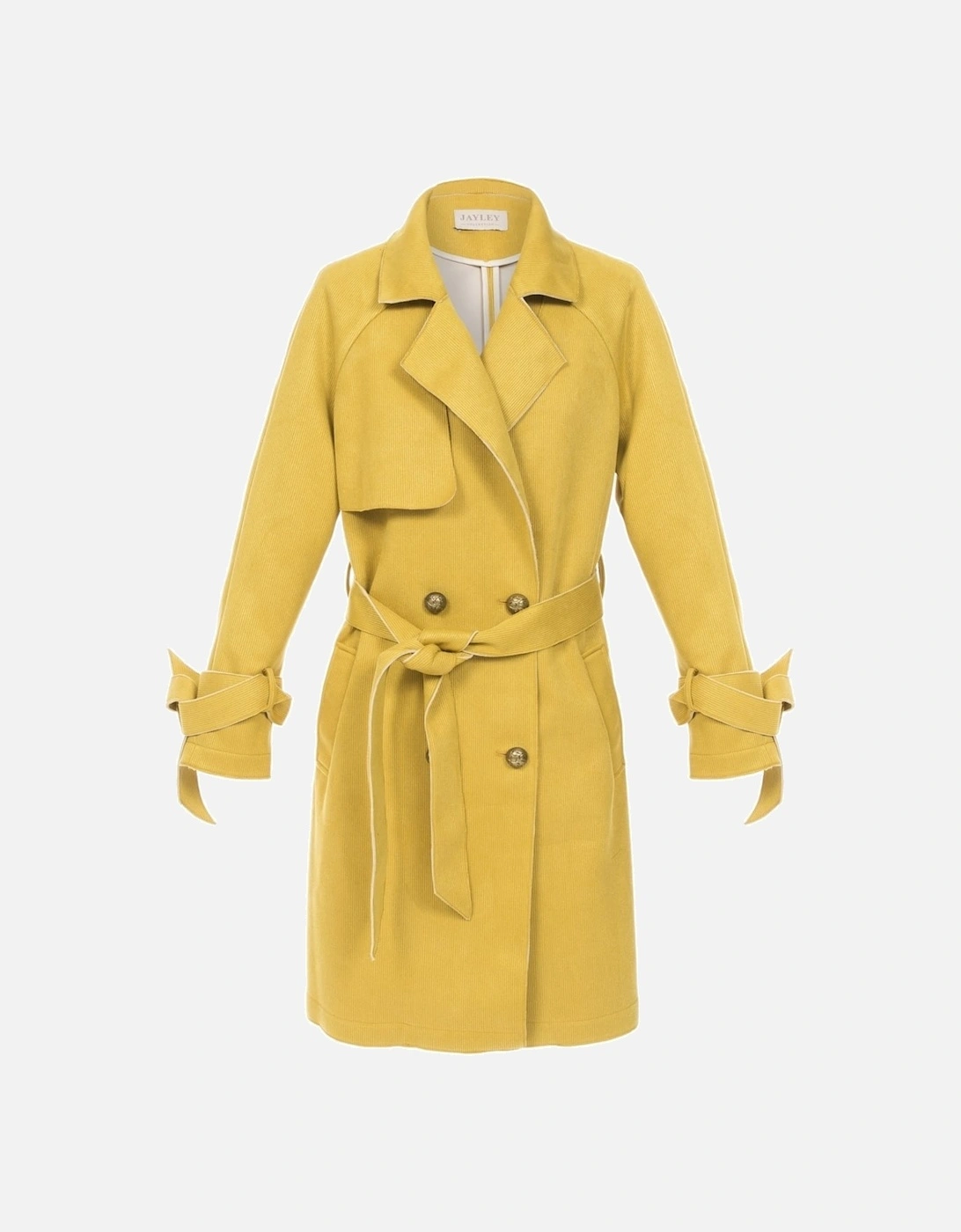 Yellow Faux Suede Trench Coat, 5 of 4