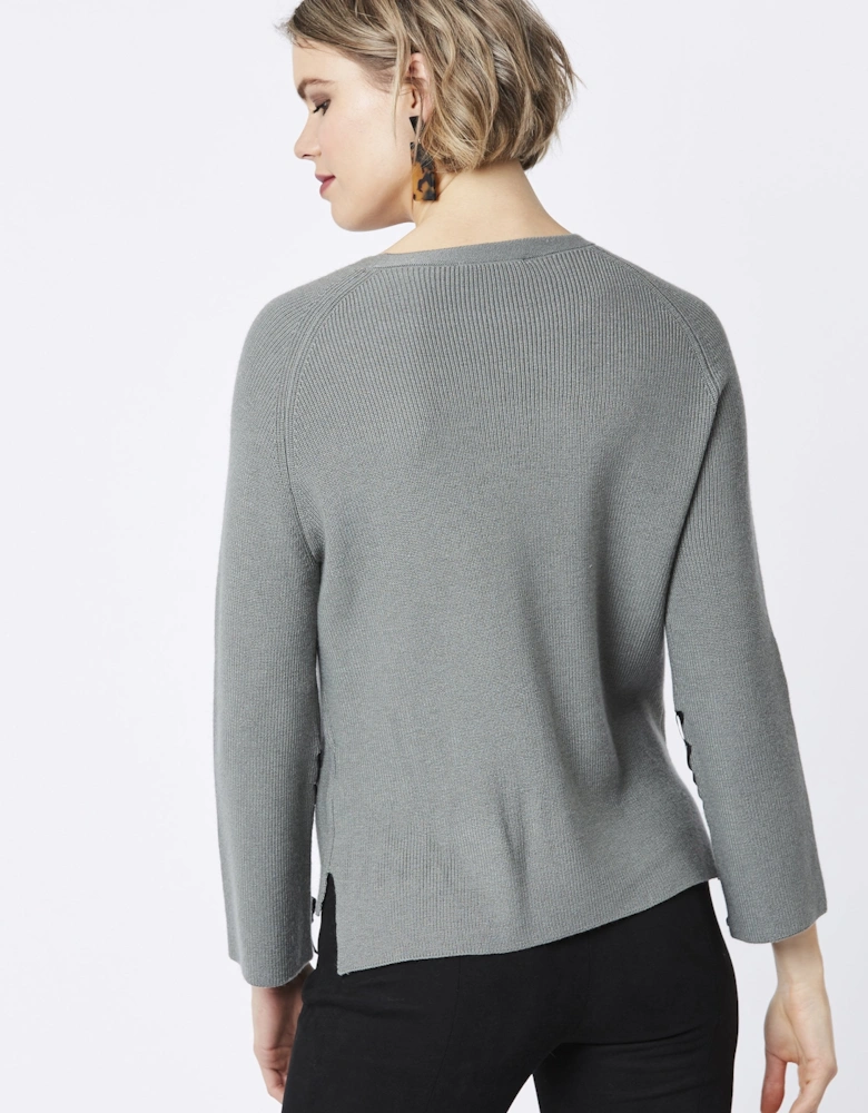 Grey Wool Blend Knit Jumper