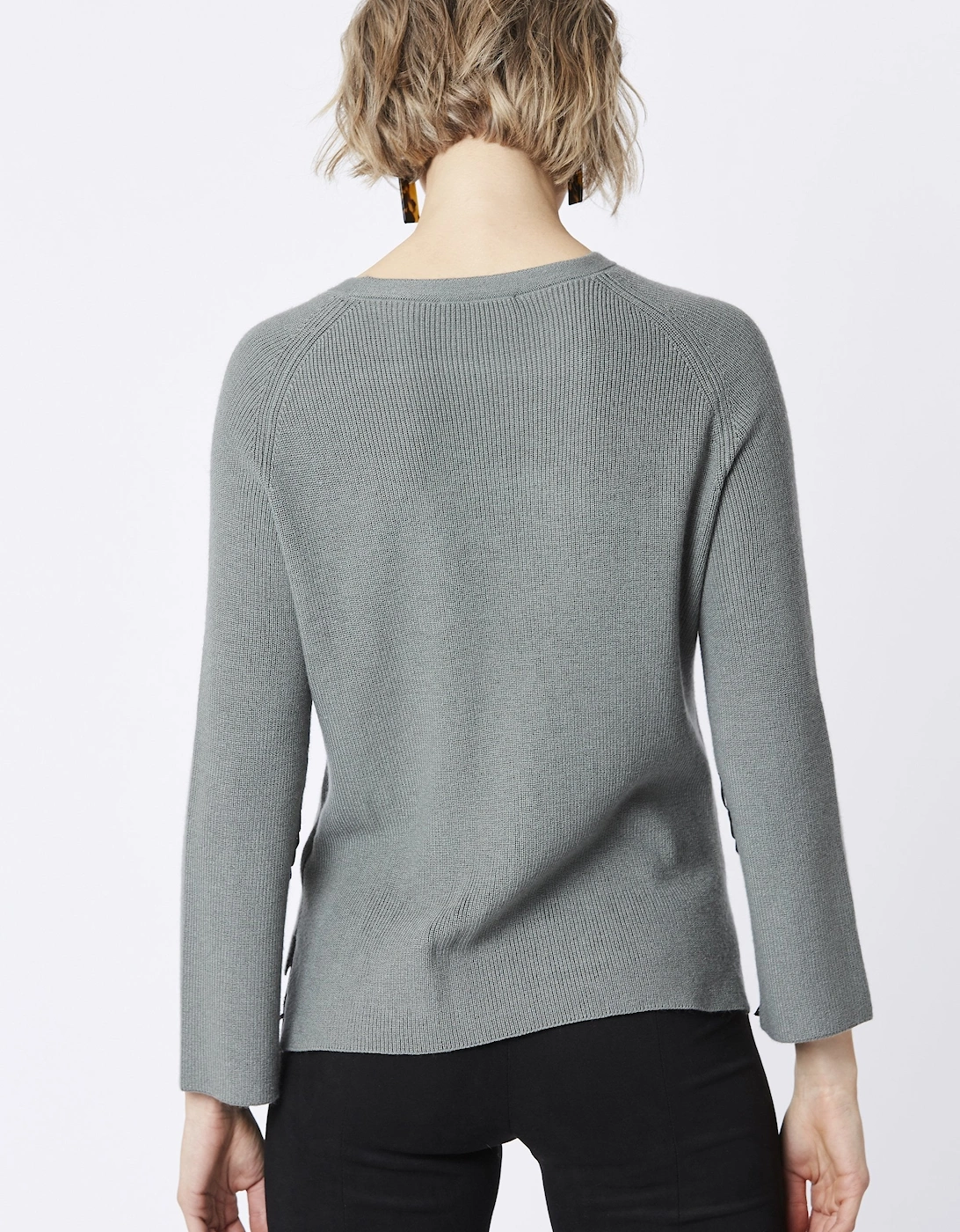 Grey Wool Blend Knit Jumper