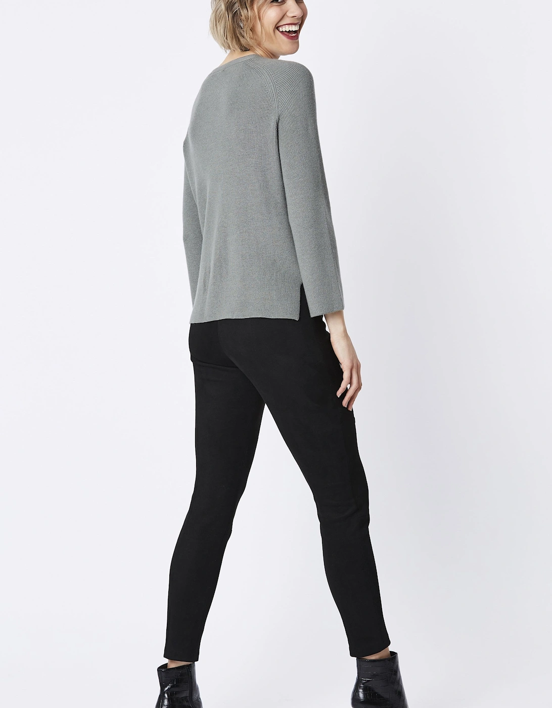 Grey Wool Blend Knit Jumper