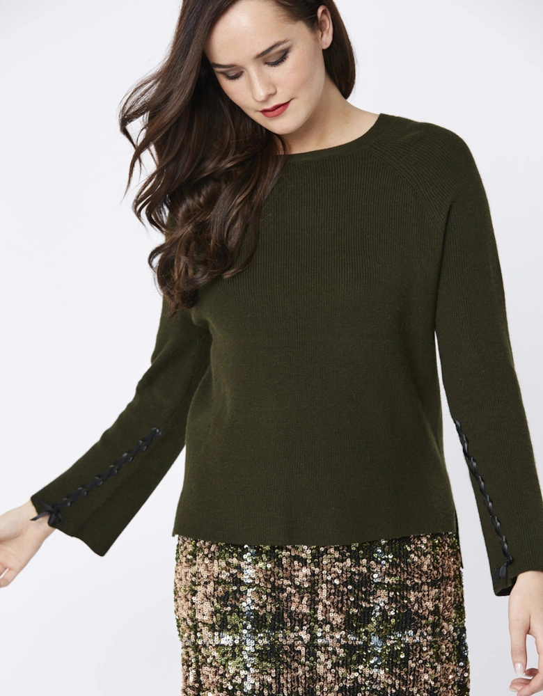 Green Wool Blend Knit Jumper