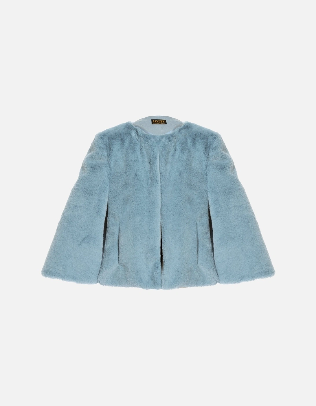 Blue Faux Fur Cape Jacket