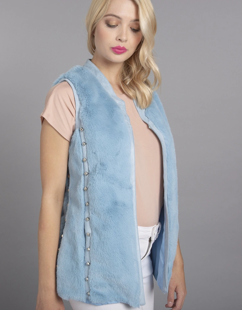 Blue Faux Fur Gilet