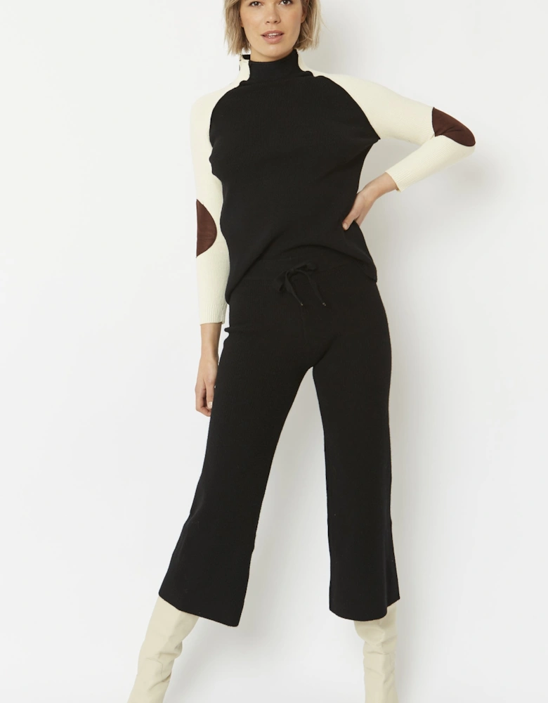 Black Knitted Wool Trousers