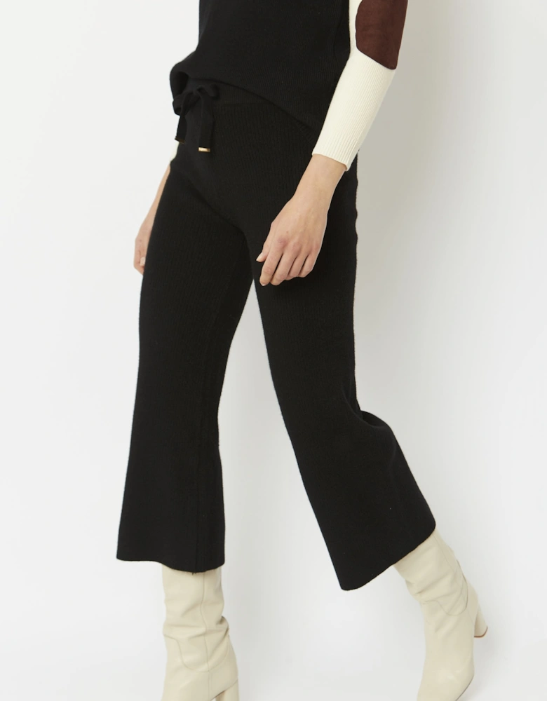 Black Knitted Wool Trousers