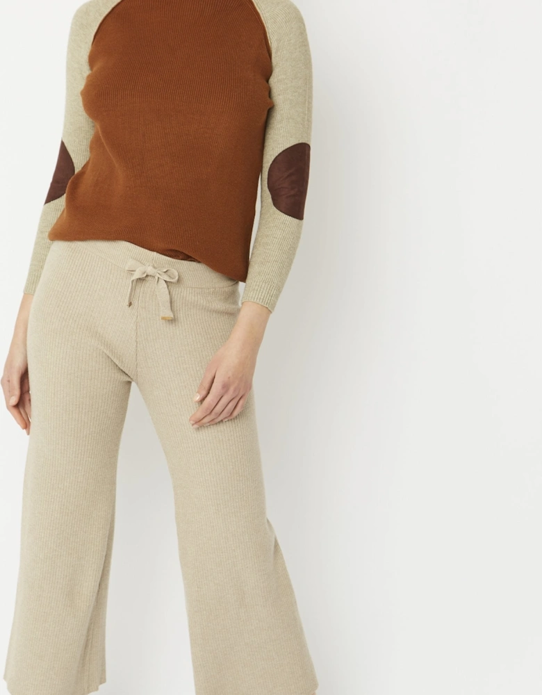 Mocha Knitted Wool Trousers