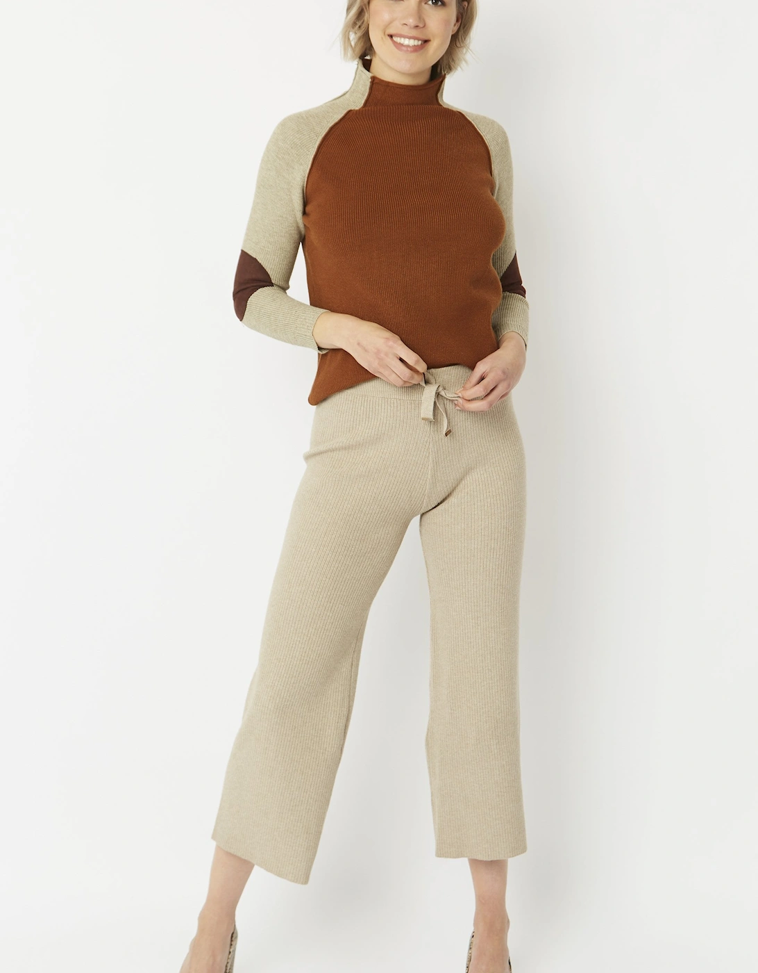 Mocha Knitted Wool Trousers, 8 of 7