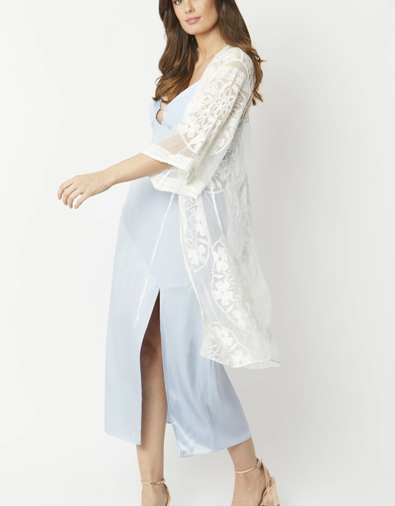 White Vintage Cotton Lace Kimono