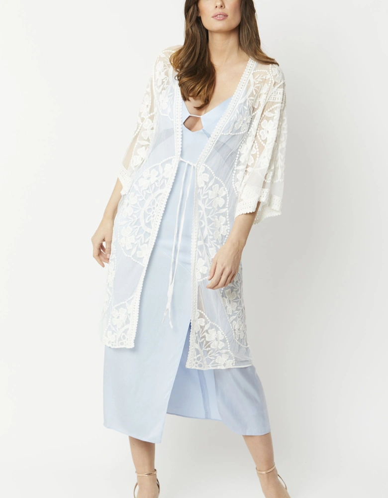 White Vintage Cotton Lace Kimono