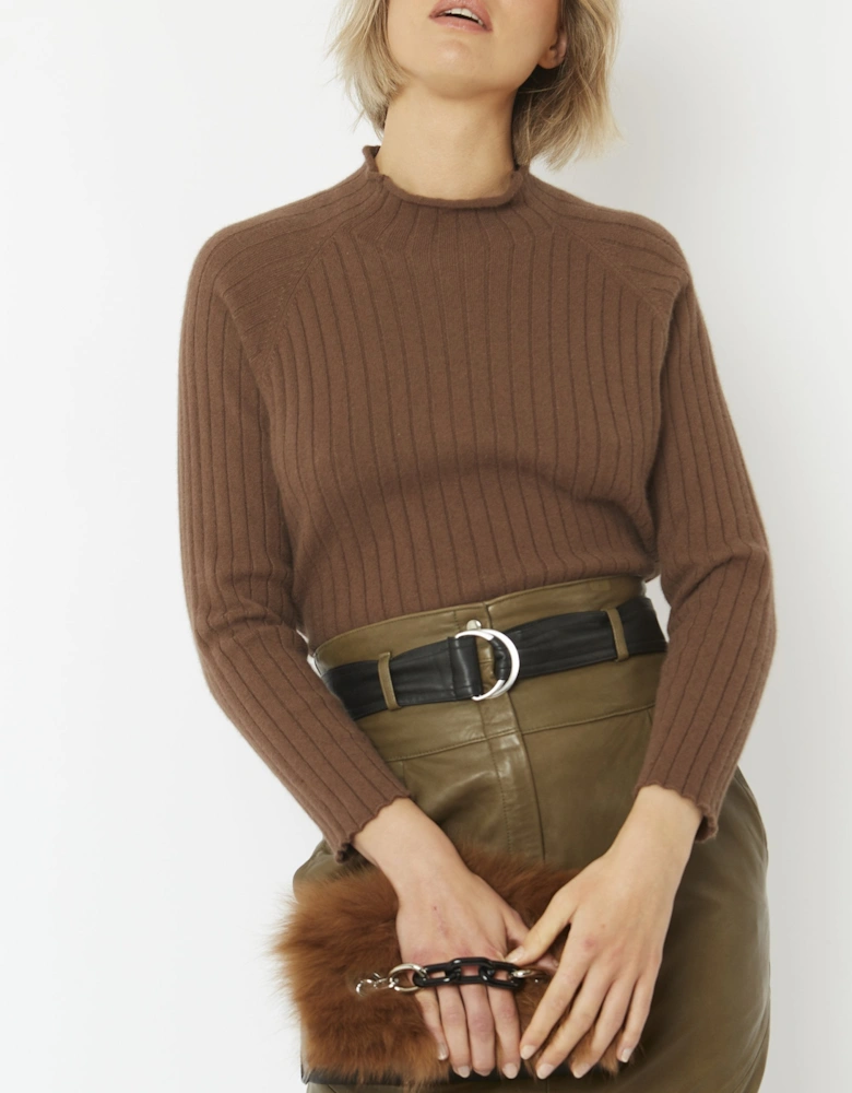 Mocha Cashmere Blended Jumper