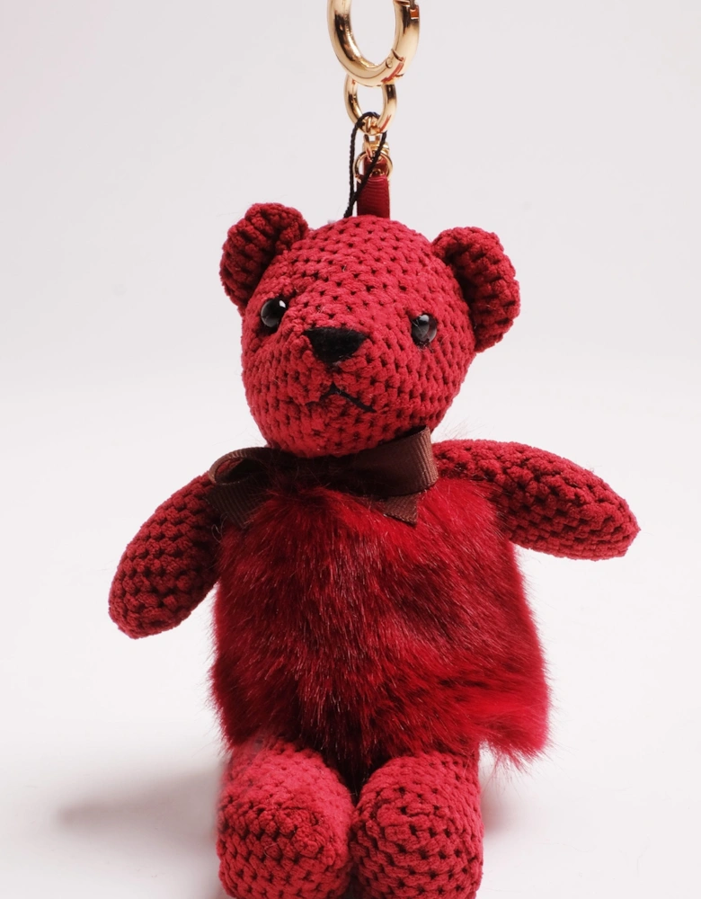 Red Faux Fur Teddy Bear