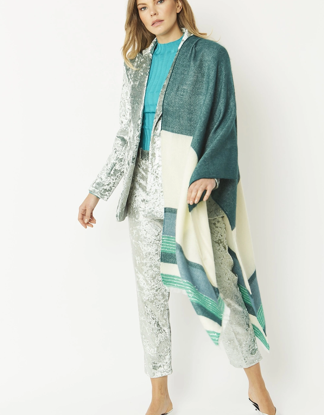 Green Cashmere Blend Wrap