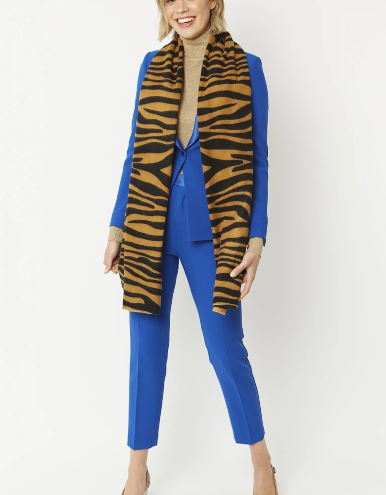 Animal Print Tiger Print Cashmere Blend Wrap