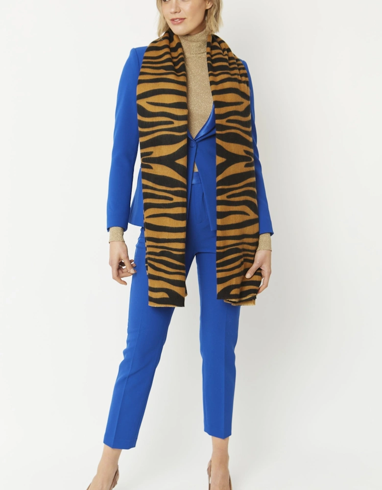 Animal Print Tiger Print Cashmere Blend Wrap