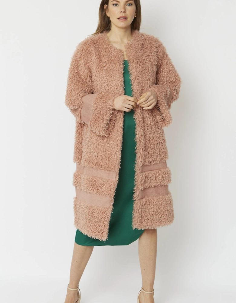 Pink Faux Shearling Kate Coat