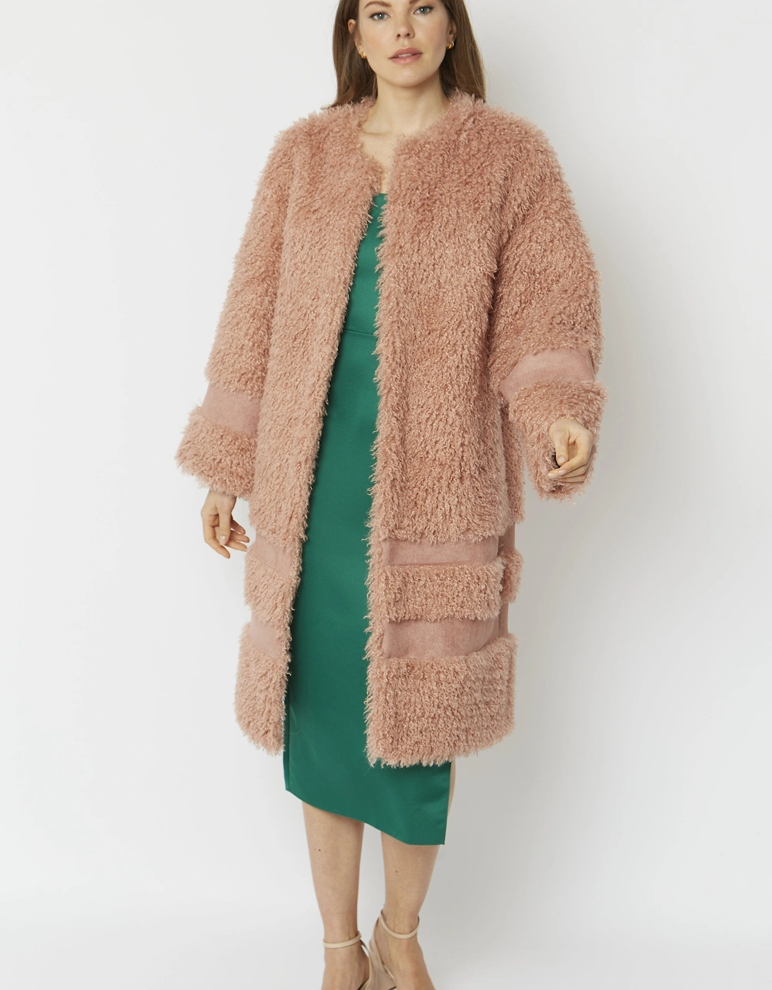 Pink Faux Shearling Kate Coat