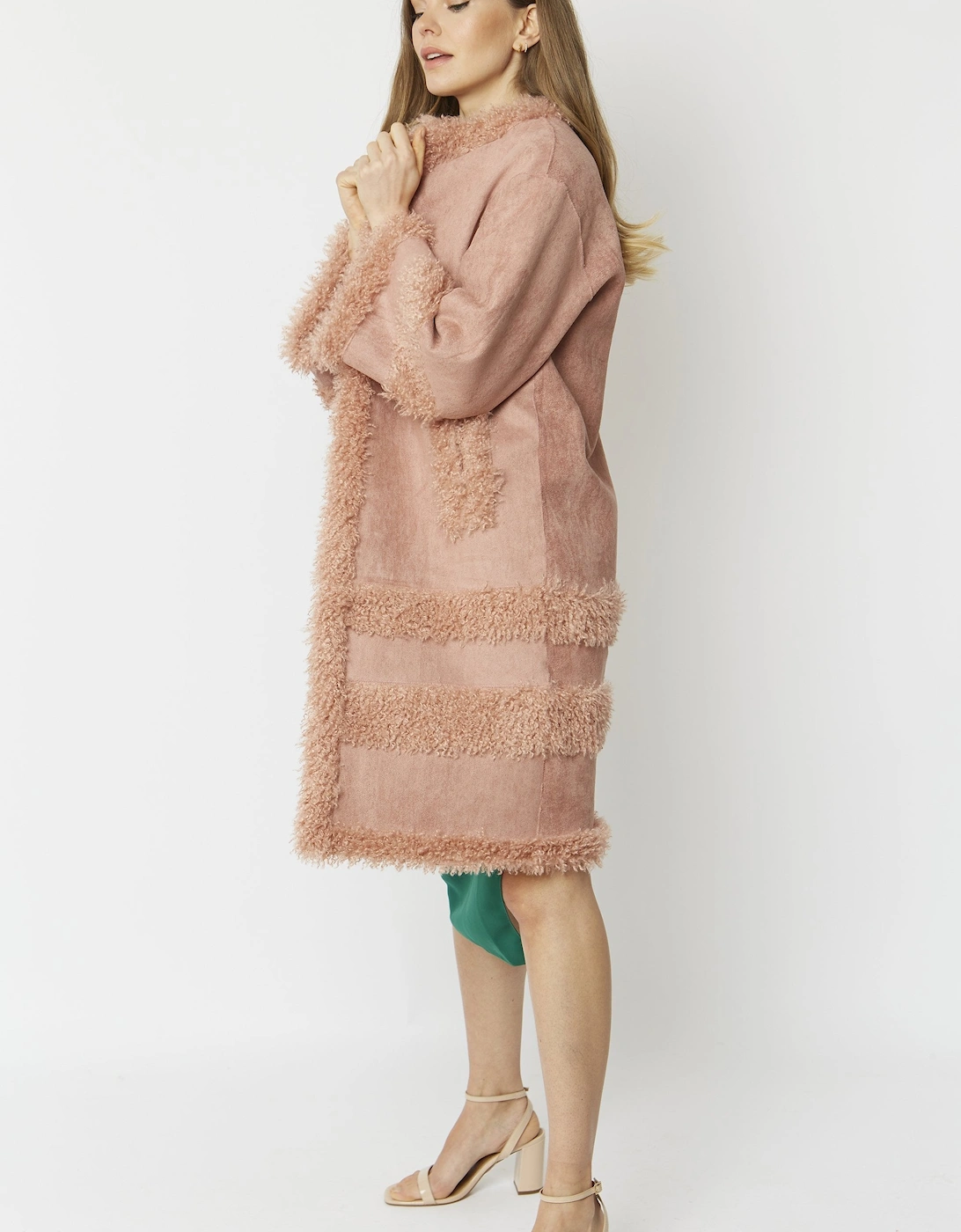 Pink Faux Shearling Kate Coat