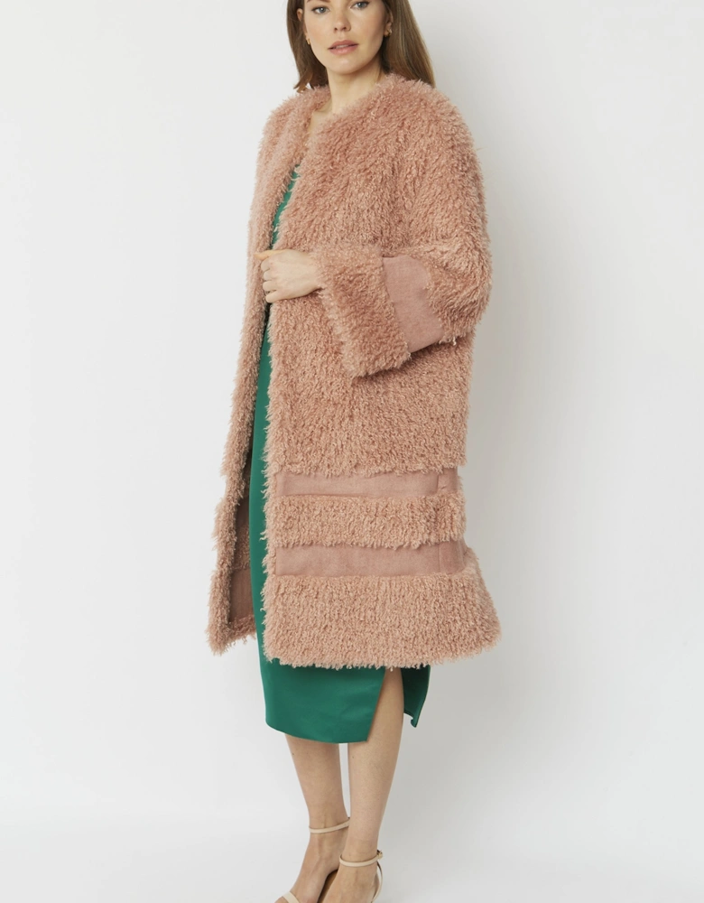 Pink Faux Shearling Kate Coat