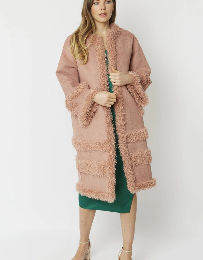 Pink Faux Shearling Kate Coat