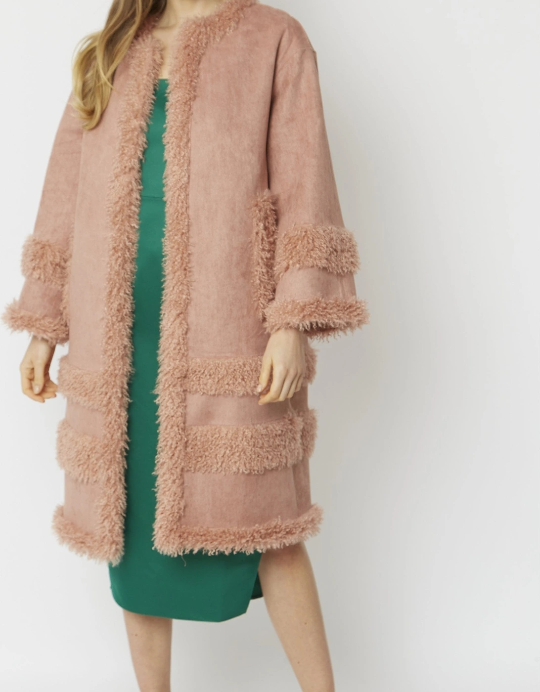 Pink Faux Shearling Kate Coat