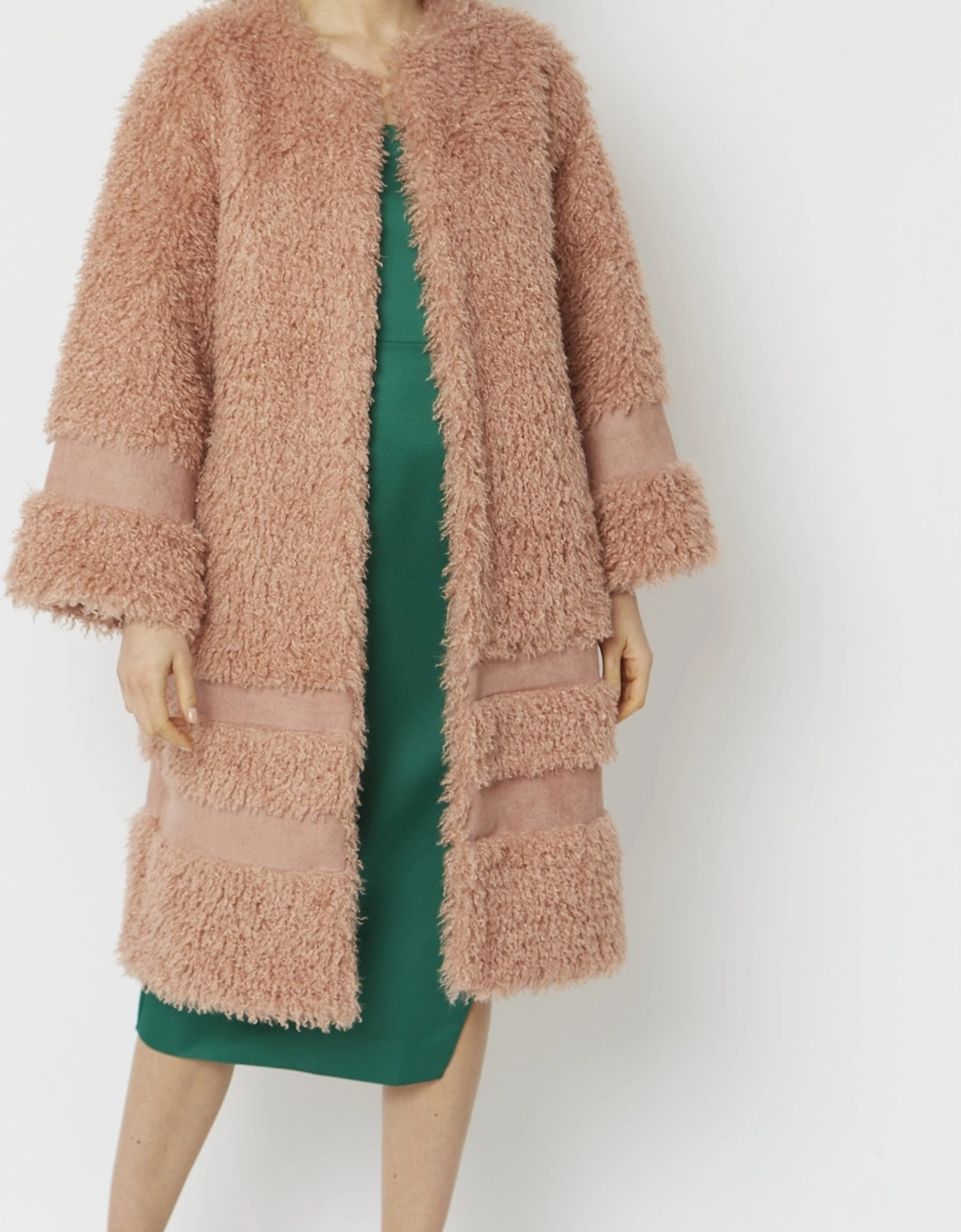 Pink Faux Shearling Kate Coat