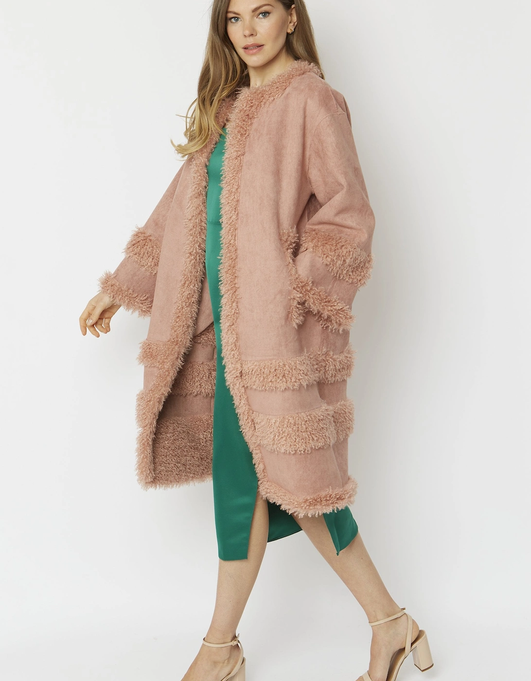 Pink Faux Shearling Kate Coat