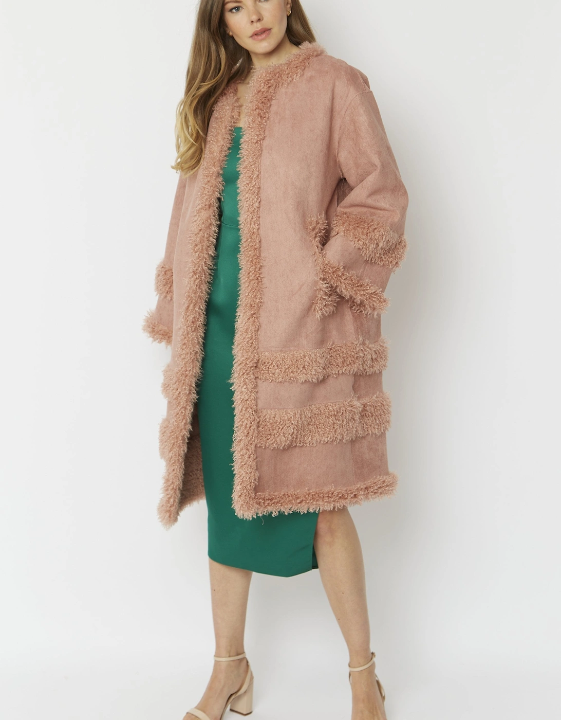 Pink Faux Shearling Kate Coat
