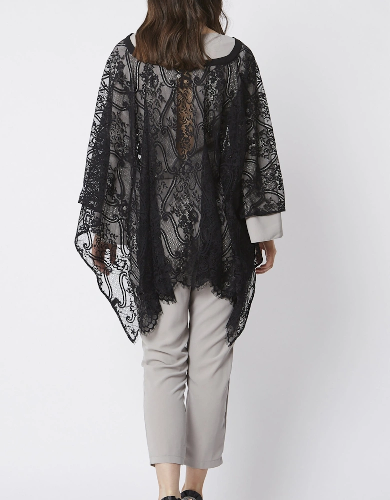 Black Silk Devore Kimono