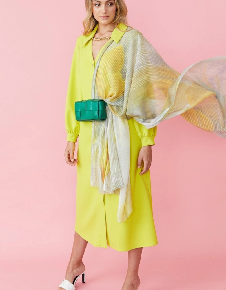 Yellow Luxury Cashmere Silk Blend Wrap