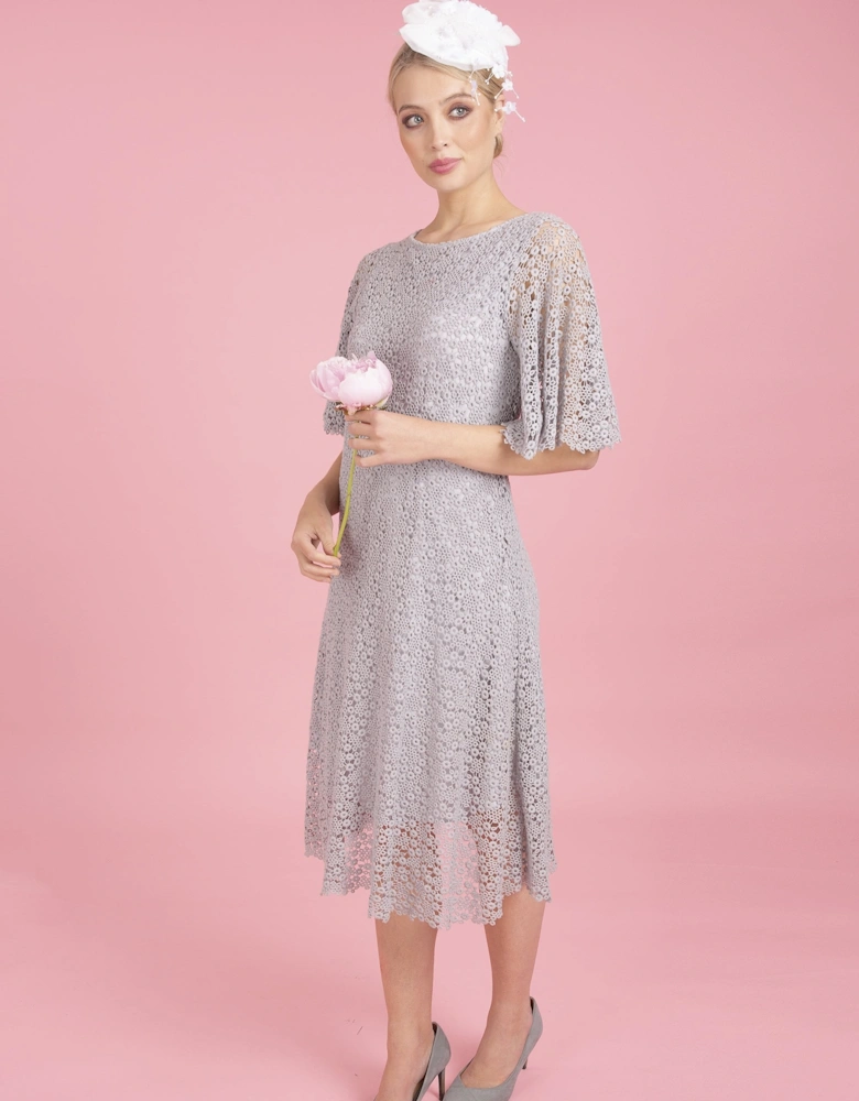 Grey Vintage Lace Dress