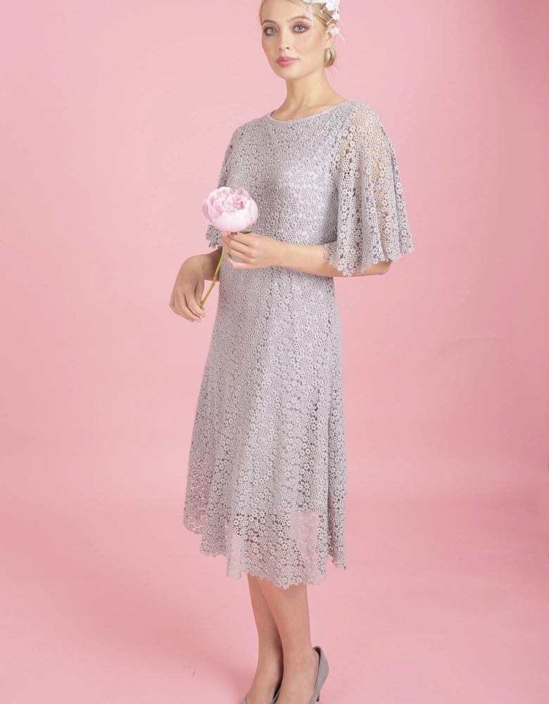 Grey Vintage Lace Dress