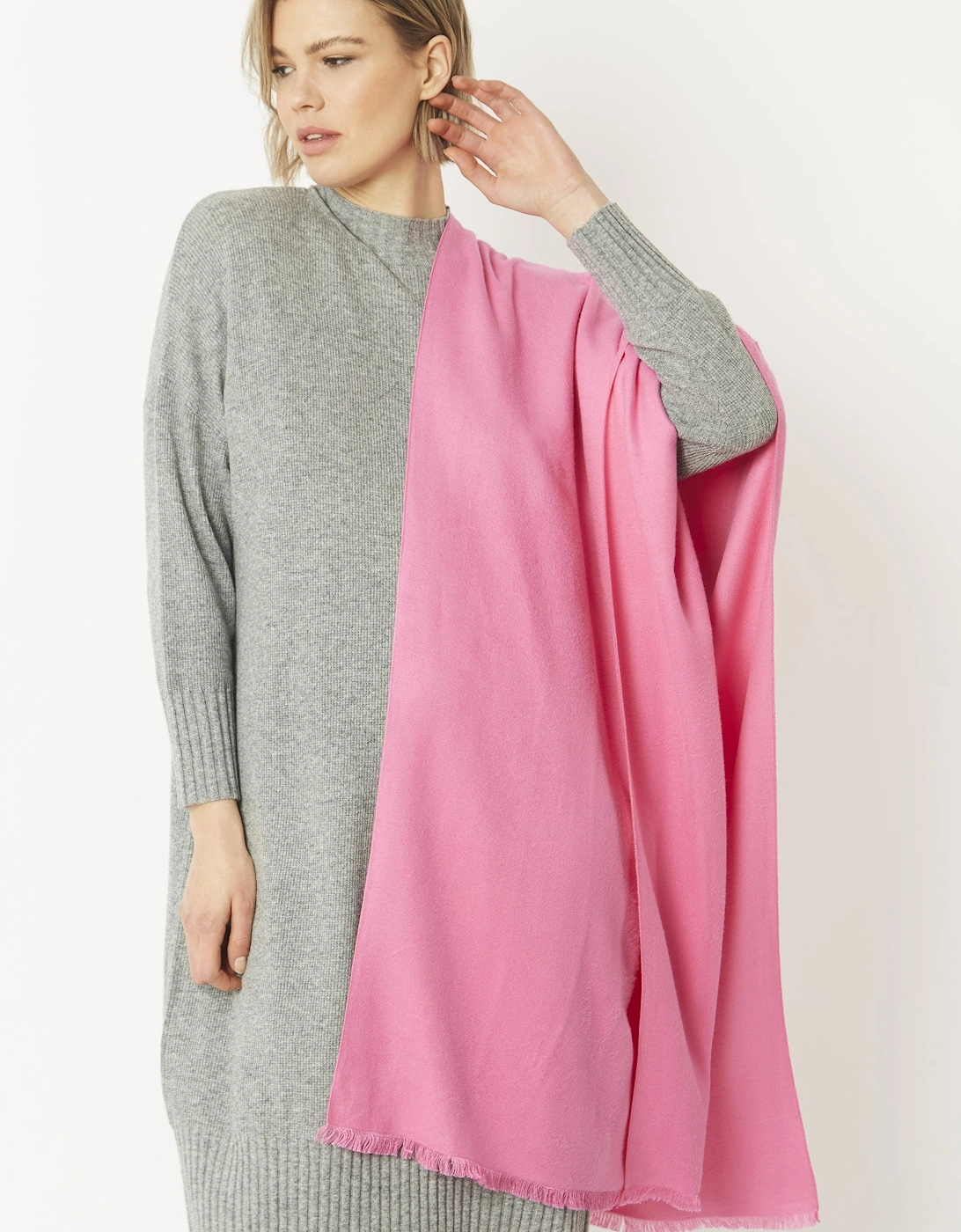 Pink Cashmere Blend Wrap