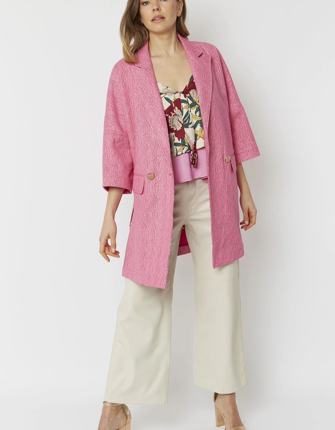 Pink Wool Blend Jacket