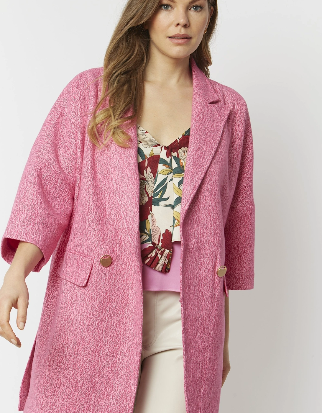 Pink Wool Blend Jacket