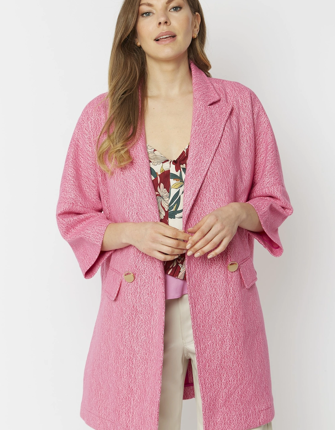 Pink Wool Blend Jacket