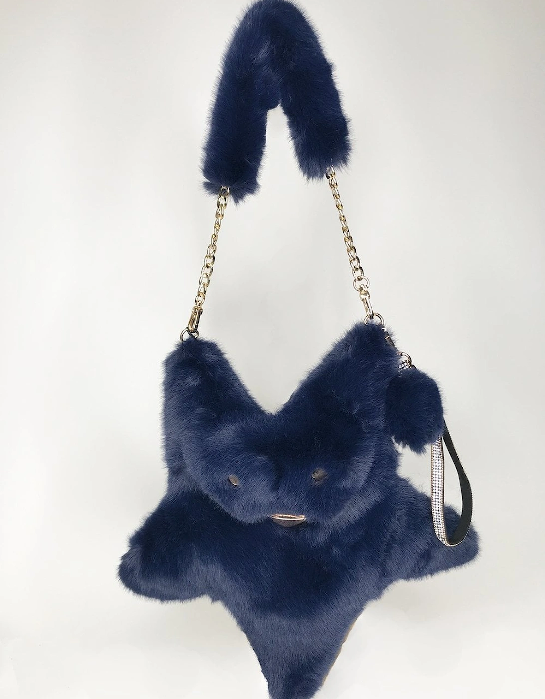 Navy Faux Fur Star Shaped Bag, 2 of 1