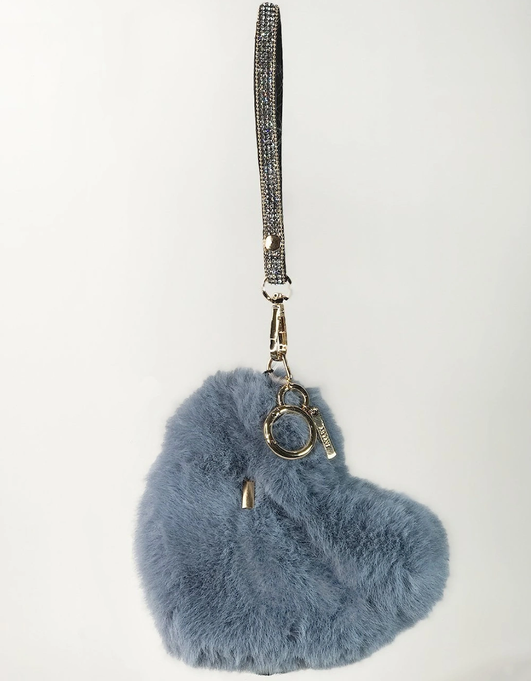 Blue Faux Fur Love Heart Micro Bag, 2 of 1