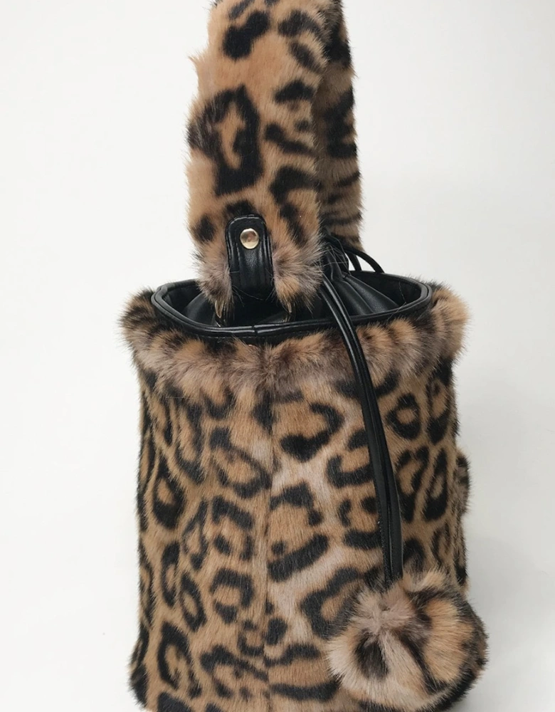 Leopard Print Faux Fur Kate Bag