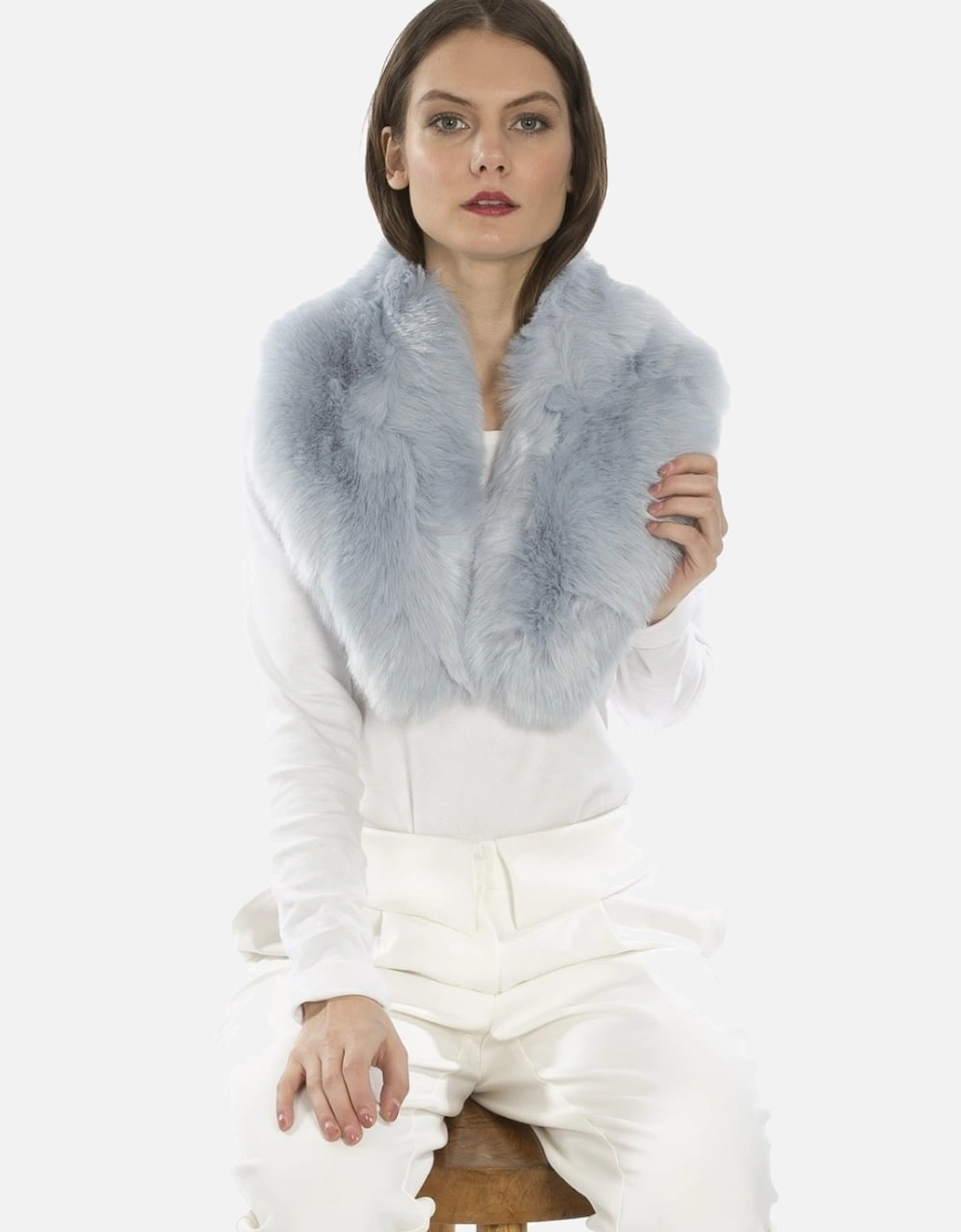 Grey Faux Fur Collar