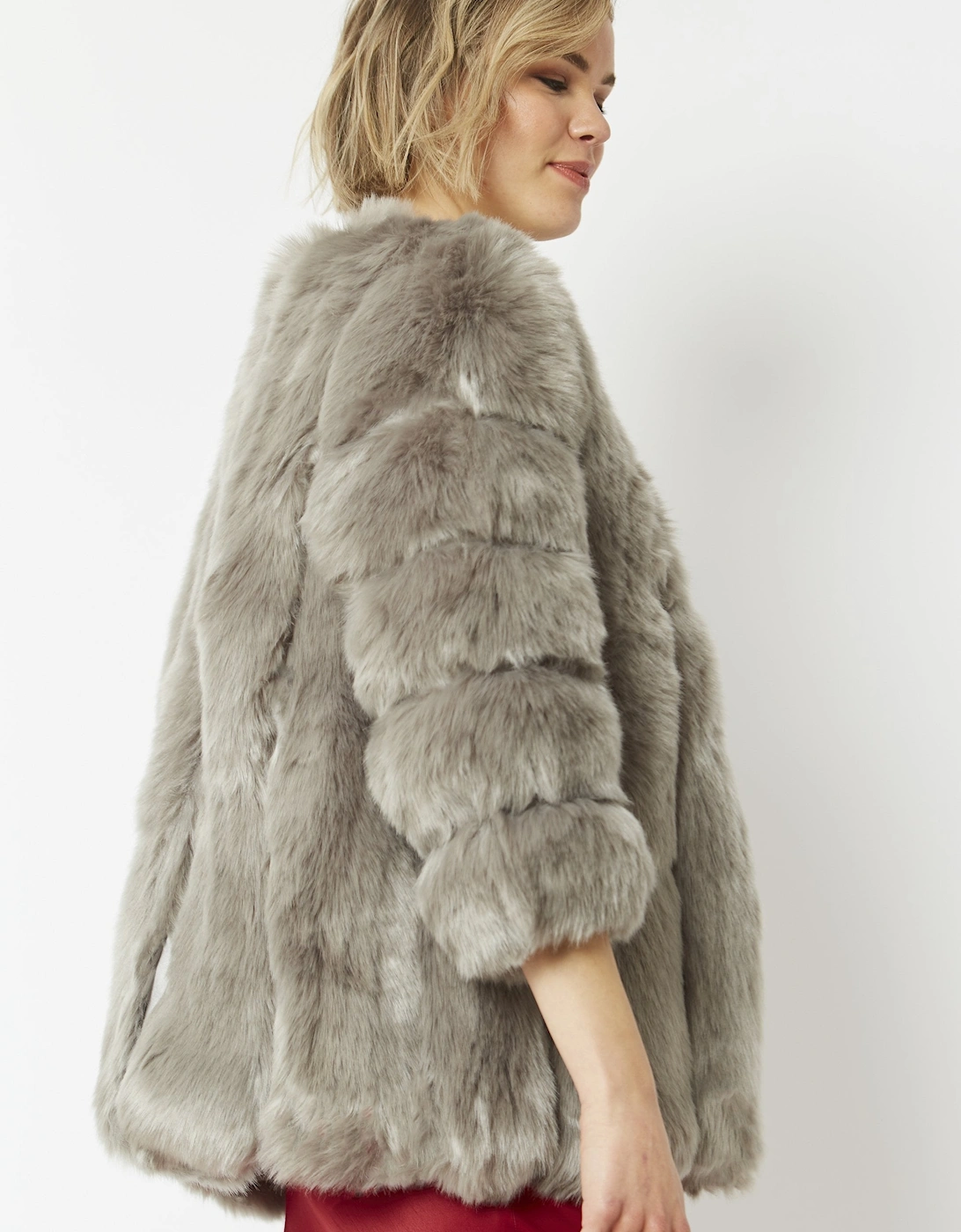 Grey Faux Fur Coat