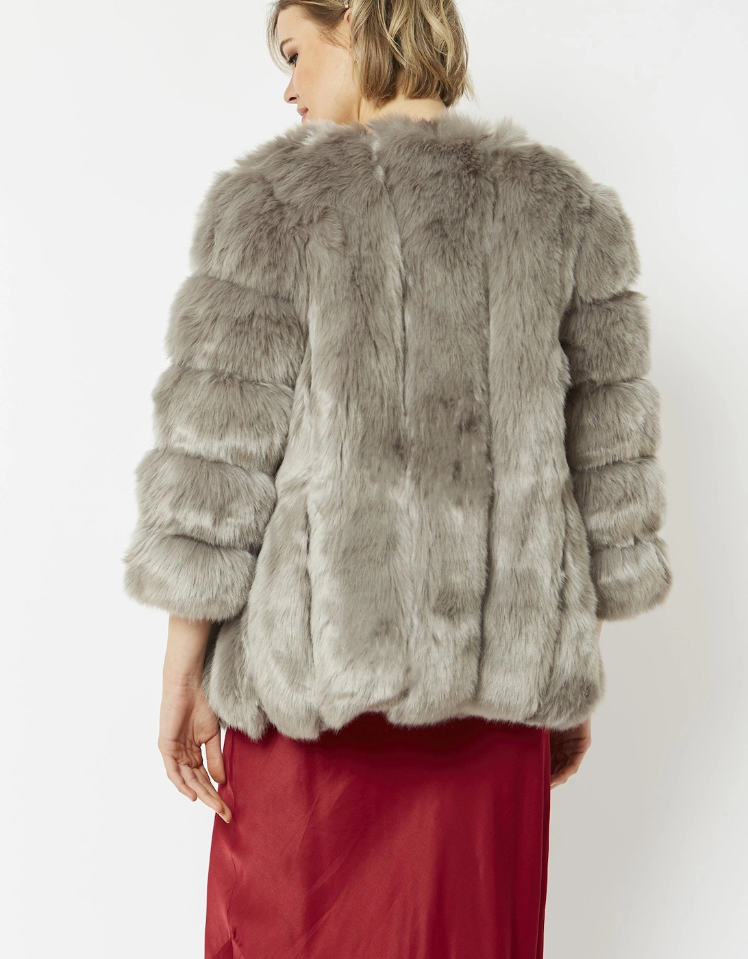 Grey Faux Fur Coat