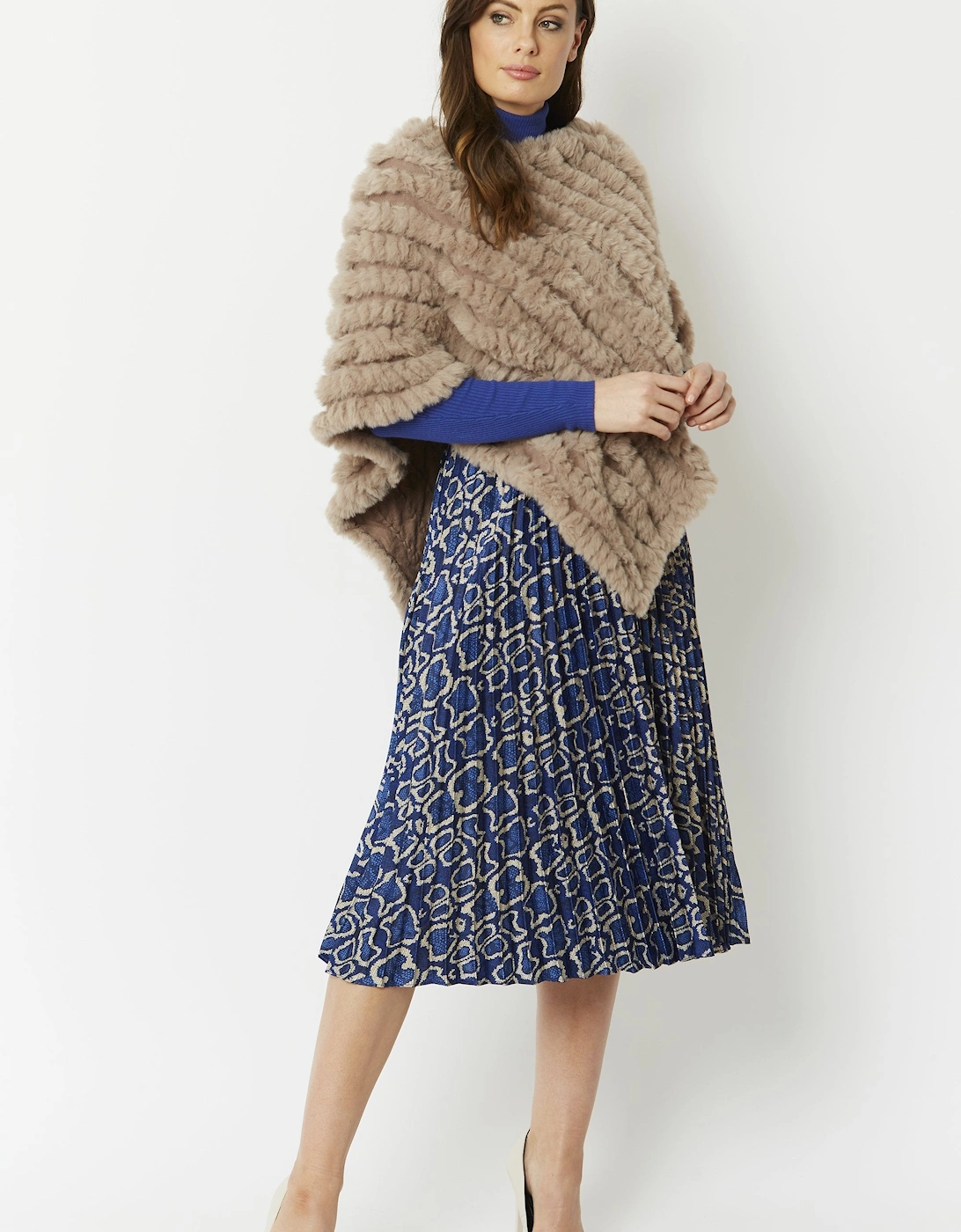 Mocha Faux Fur Poncho